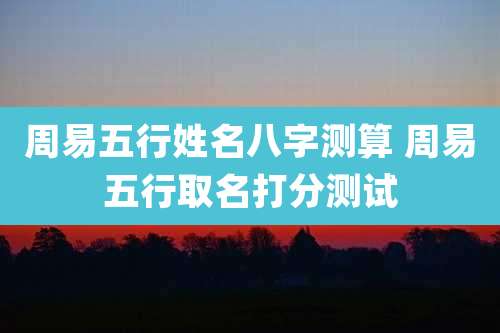 周易五行姓名八字测算 周易五行取名打分测试