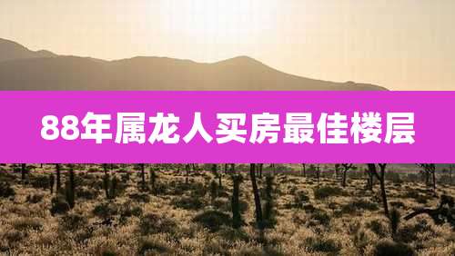 88年属龙人买房最佳楼层