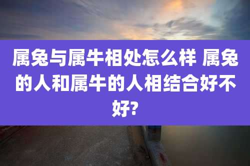 属兔与属牛相处怎么样 属兔的人和属牛的人相结合好不好?