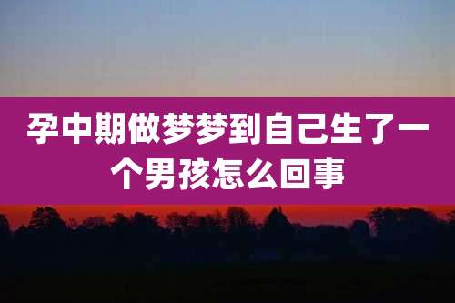 孕中期做梦梦到自己生了一个男孩怎么回事