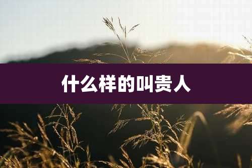 什么样的叫贵人