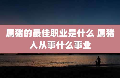 属猪的最佳职业是什么 属猪人从事什么事业