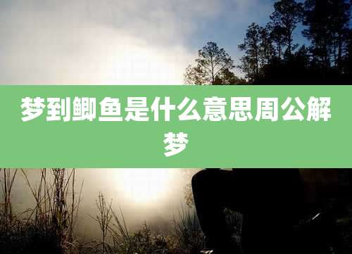 梦到鲫鱼是什么意思周公解梦