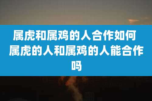 属虎和属鸡的人合作如何 属虎的人和属鸡的人能合作吗