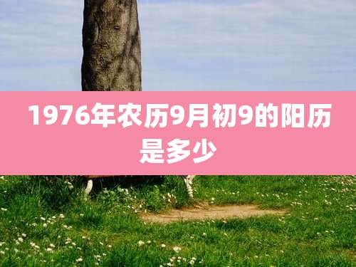 1976年农历9月初9的阳历是多少
