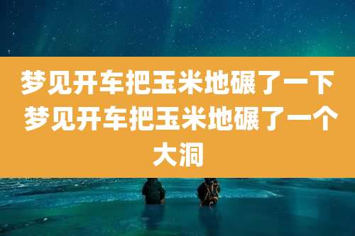梦见开车把玉米地碾了一下 梦见开车把玉米地碾了一个大洞