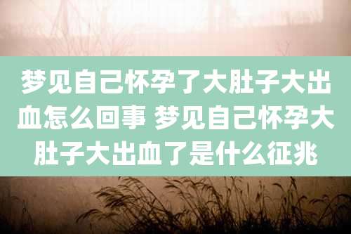 梦见自己怀孕了大肚子大出血怎么回事 梦见自己怀孕大肚子大出血了是什么征兆