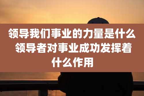 领导我们事业的力量是什么 领导者对事业成功发挥着什么作用