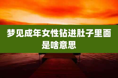 梦见成年女性钻进肚子里面是啥意思