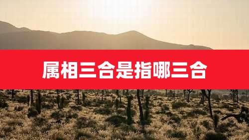 属相三合是指哪三合