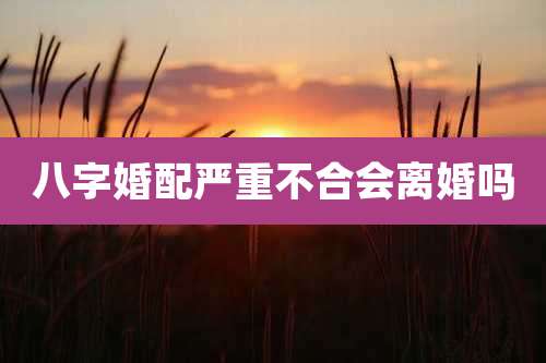 八字婚配严重不合会离婚吗