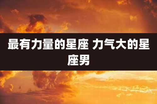 最有力量的星座 力气大的星座男