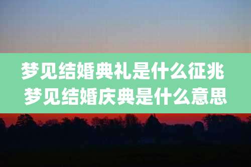 梦见结婚典礼是什么征兆 梦见结婚庆典是什么意思