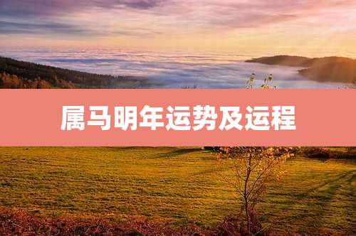 属马明年运势及运程