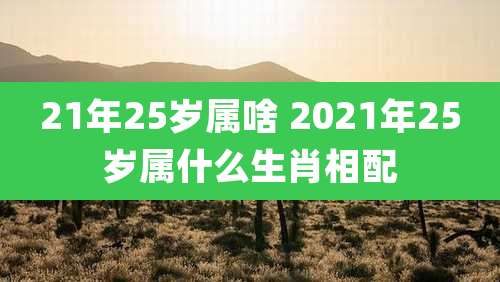 21年25岁属啥 2021年25岁属什么生肖相配