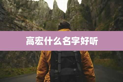 高宏什么名字好听
