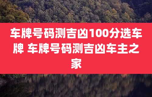 车牌号码测吉凶100分选车牌 车牌号码测吉凶车主之家