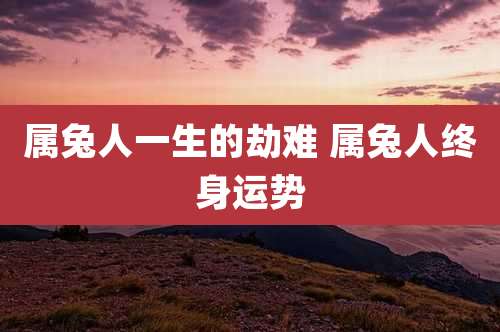 属兔人一生的劫难 属兔人终身运势