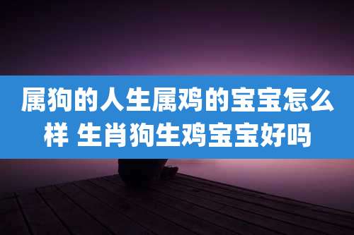 属狗的人生属鸡的宝宝怎么样 生肖狗生鸡宝宝好吗