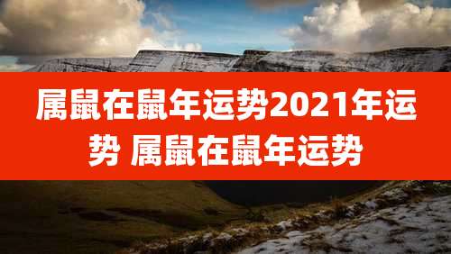 属鼠在鼠年运势2021年运势 属鼠在鼠年运势