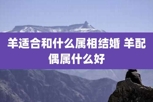 羊适合和什么属相结婚 羊配偶属什么好