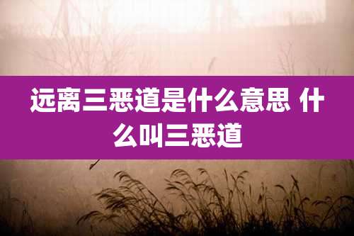 远离三恶道是什么意思 什么叫三恶道
