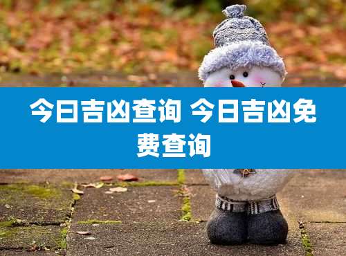 今曰吉凶查询 今日吉凶免费查询