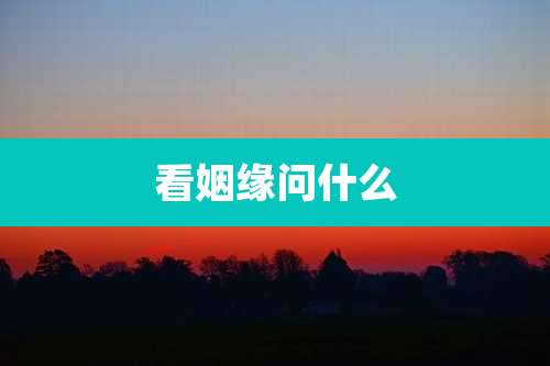 看姻缘问什么