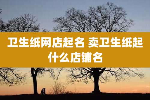 卫生纸网店起名 卖卫生纸起什么店铺名