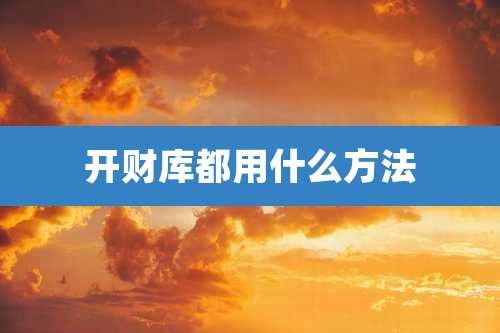 开财库都用什么方法