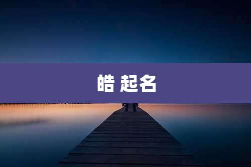 皓 起名