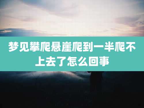 梦见攀爬悬崖爬到一半爬不上去了怎么回事