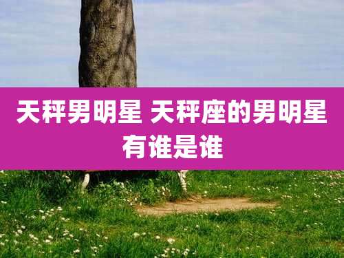 天秤男明星 天秤座的男明星有谁是谁