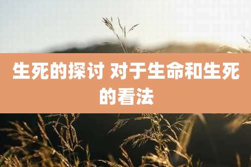 生死的探讨 对于生命和生死的看法