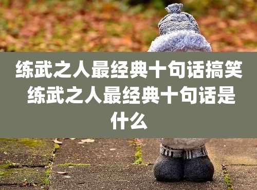 练武之人最经典十句话搞笑 练武之人最经典十句话是什么