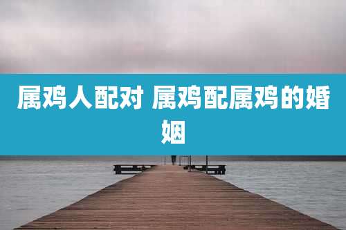 属鸡人配对 属鸡配属鸡的婚姻