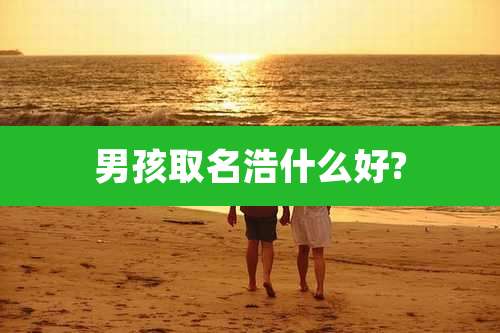 男孩取名浩什么好?