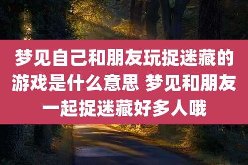 梦见自己和朋友玩捉迷藏的游戏是什么意思 梦见和朋友一起捉迷藏好多人哦