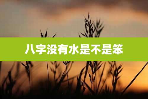八字没有水是不是笨