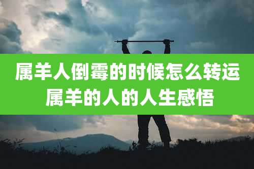 属羊人倒霉的时候怎么转运 属羊的人的人生感悟