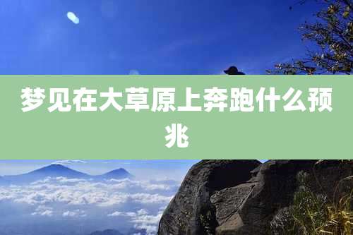 梦见在大草原上奔跑什么预兆