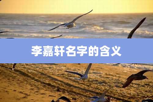 李嘉轩名字的含义
