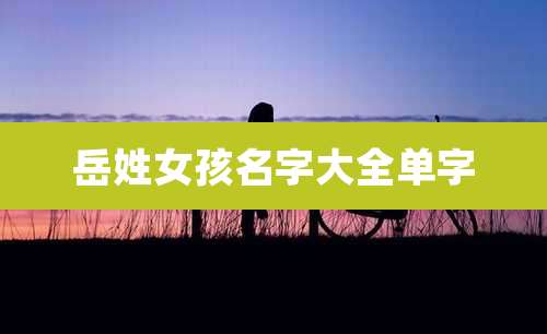 岳姓女孩名字大全单字