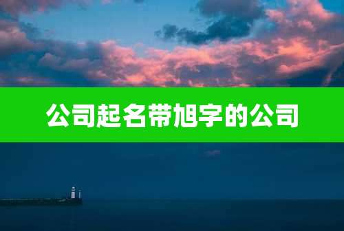 公司起名带旭字的公司