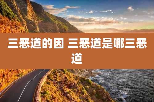 三恶道的因 三恶道是哪三恶道