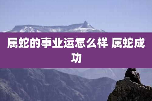 属蛇的事业运怎么样 属蛇成功