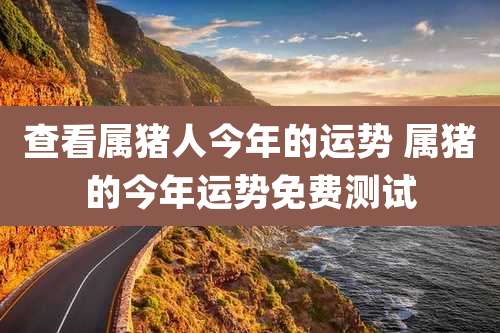查看属猪人今年的运势 属猪的今年运势免费测试