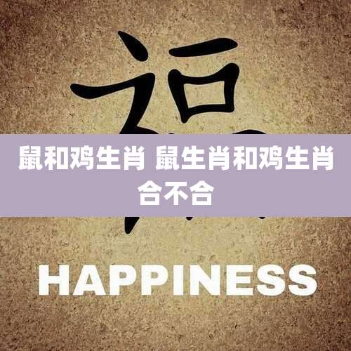 鼠和鸡生肖 鼠生肖和鸡生肖合不合