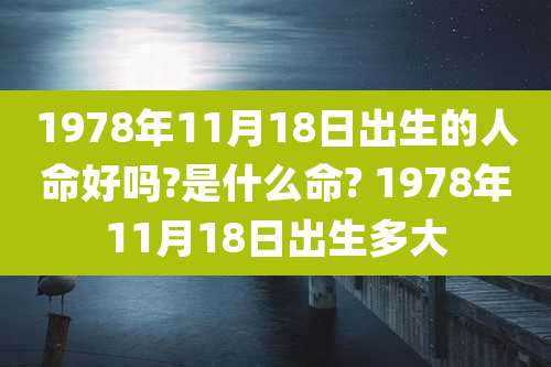 1978年11月18日出生的人命好吗?是什么命? 1978年11月18日出生多大
