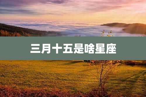 三月十五是啥星座
